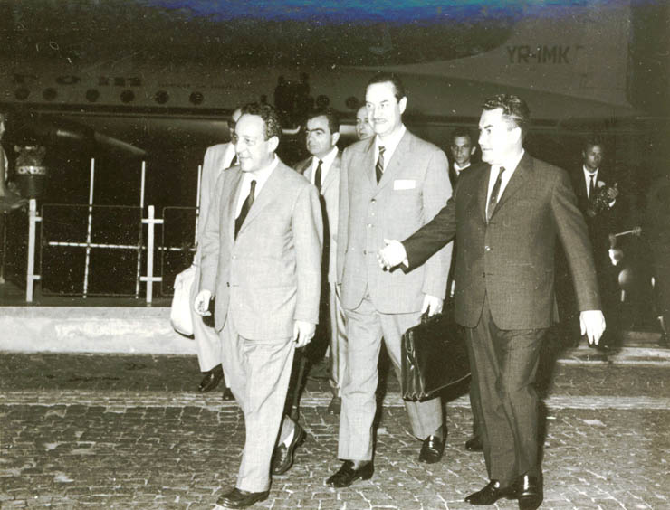 Sosirea într-o vizită oficială, la invitaţia C.C. al P.C.R., a unei delegaţii P.S.U.I. (17 iulie 1967)