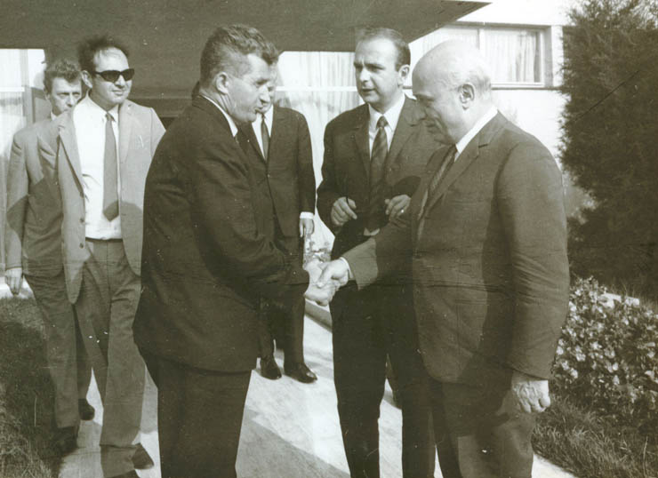 Nicolae Ceauşescu, secretar general al C.C. al P.C.R.,   l-a primit pe Amintore Fanfani, ministrul de externe al Italiei. (9 august 1967)