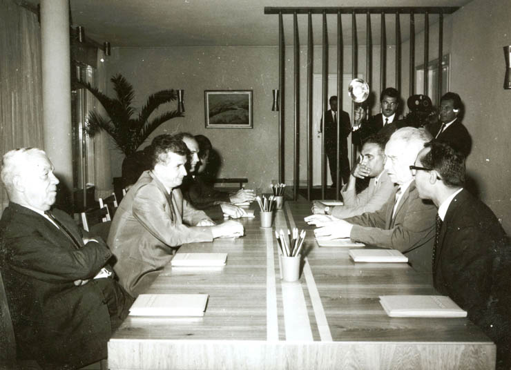 Aspect din timpul vizitei în ţara noastră, la invitaţia lui Nicolae Ceauşescu, a secretarului general al P.C.I., Luigi Longo. (16-17 august 1967)