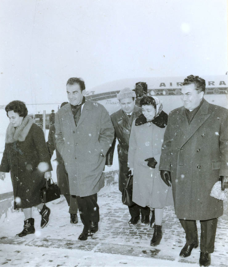 Sosirea în România a lui Georges Marachais, membru al Biroului Politic al P.C. Francez, la invitaţia C.C. al P.C.R. (14 ianuarie 1968)
