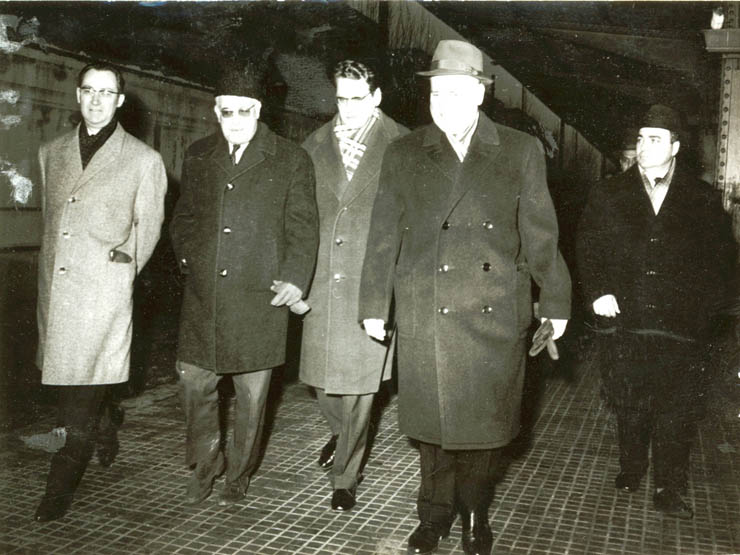 Ali Yata, secretar general al P.C. Marocan, soseşte într-o vizită în România, la invitaţia C.C. al P.C.R. (6 februarie 1968)