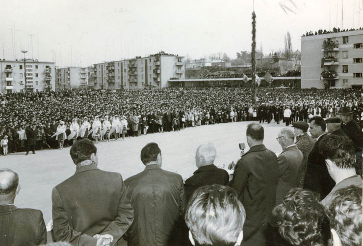 Aspect din timpul vizitei conducătorilor de partid şi de stat în jud. Tulcea. (12 aprilie 1968)