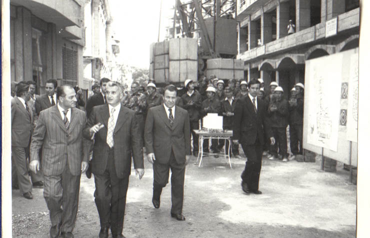 Vizita de lucru în Capitală a preşedintelui Nicolae Ceauşescu; pe şantierul noului bloc- „Grădiniţa”.(31.V.1979).