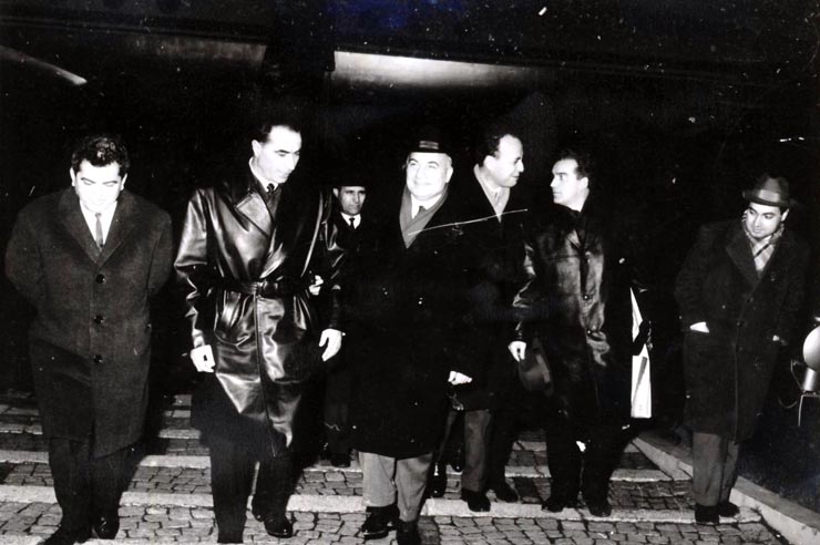 Înapoierea delegaţiei P.C.R. condusă de Dumitru Ivanovici de la Congresul P.C. din Belgia (14 XII 1966)