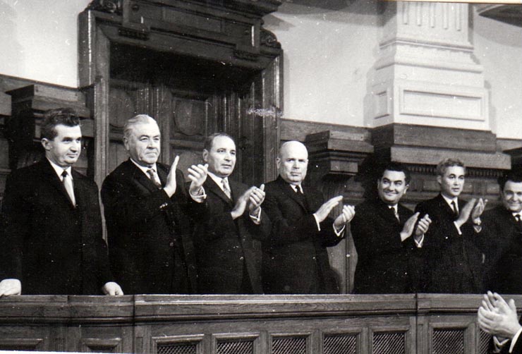 Nicolae Ceauşescu, Ion Gh. Maurer, Gheorghe Apostol şi alţi conducători de partid, în timpul desfăşurării lucrărilor Sesiunii Mari Adunări Naţionale după alegerile de la 2 martie. 13.III.1969.   (13 martie 1969).