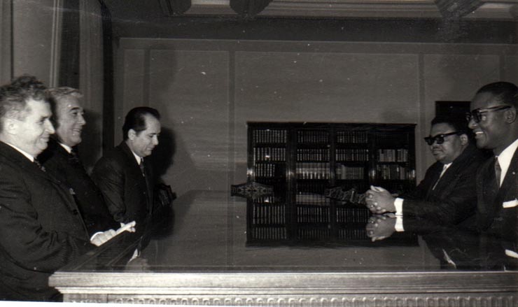 Primirea la C.C a ministrului afacerilor externe din Africa Centrală, Joseph Potolot.     (17 ianuarie 1971).