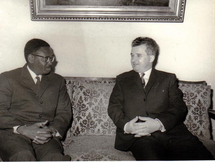 Primirea la Nicolae Ceauşescu a lui Agostino Neto, preşedintele Mişcării Populare pentru Eliberarea Angolei. (M.P.L.A.).          (23 martie 1971).